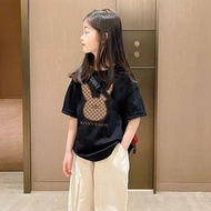 【220G 100%Cotton T-shirt】DUDU COD Kitten  3-13 Years Old Kids Loose Tees Korean Style Cotton Fashion