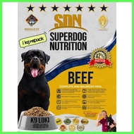 ▰ ☍ ឃ ✰ 1KG SDN BEEF 42% PROTEIN SUPERDOG NUTRITION DOG FOOD (repack)