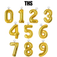 40 inch Gold Crown Number Balloon