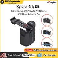 【STOCK】AMAGISN Xplorer Grip Kit Vlog Mount Combo Holder Cage   (Only Xplorer Grip） For Insta 360 Ace