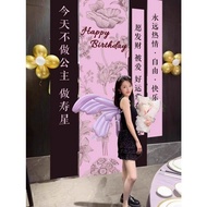 Happy Birthday Background Wall Decoration 18th Birthday Adult Ceremony 24 Ceremony Photo Decoration 