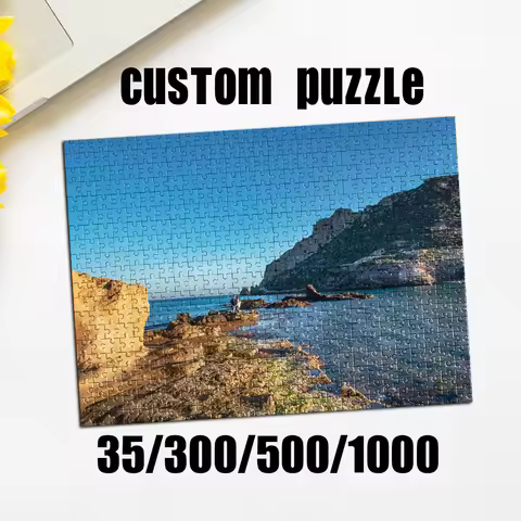 35/300/500/1000pcs Personalized Custom Photo Puzzle scenery photo Wooden/cardboard for Adults DIY To