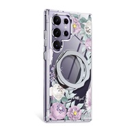 apbs Samsung S26/S25/A56系列 軍規360旋轉磁吸立架鑽殼-寧靜紫