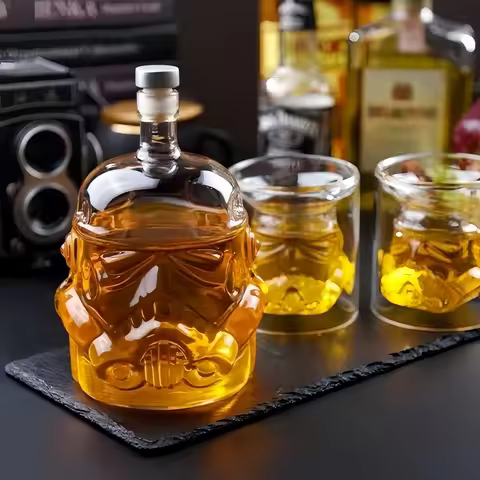 Star Wars Whiskey Decanter With 2 Glasses Transparent Creative Flask Carafe For Wine Bourbon Vodka S