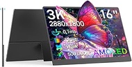 OLED Portable Monitor 16", 3K 2880x1800 120Hz 0.1ms USB-C HDMl Portable Monitor with 120% DC-P3Built