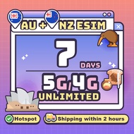 『Australia & New Zealand eSIM』【✅ Hostpot】5-30 Days【 5G/4G HIGH SPEED】Travel eSIM 澳洲新西兰上网卡