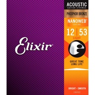 Elixir Strings 16052 Nanoweb Phosphor Bronze Acoustic Guitar Strings Light 12-53 Gauge 724ROCKS