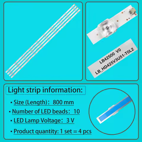 LED BackLight Strip For Н43А6140 H43B7500UK H43B7300 H43B7500 H53A6140 LB42500 V0 LB_HD425V3U51-T0L2