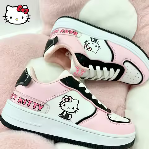 Kawaii Women's Shoes Fashion Breathable Sneaker Leather Cartoon Cute Female Sneakers
