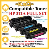 Full Set 312A 312A CF380A Black CF381A Cyan CF382A Yellow CF383A Magenta Toner Cartridge Compatible 