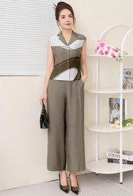 Set Đồ Nữ Công Sở Set Bộ Sang Chảnh Cổ Vest Thời Trang Trung Niên Mã CT4