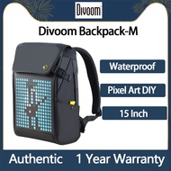 Original DIVOOM Pixoo Backpack M Men 15 Inch Waterproof Cycling Sport School Backpack Laptop Bag Women'Daypack with 16 × 16 RGB LED Screen Travel