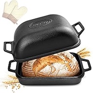 Davivy 9QT Pre-Seasoned Dutch Oven for Sourdough Bread, Non-stick Cast Iron Sourdough Bread Loaf Bak