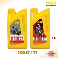 MOS M RIDE 4T SAE40/ M RIDE 2T Motorcycle Engine Oil MINYAK HITAM (1 LITRE) ORIGINAL 2T MURAH