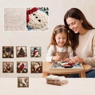 3D Christmas Fabric Stamping Painting Set Creative Interactive 3D Handmade Christmas Atmosphere Art 