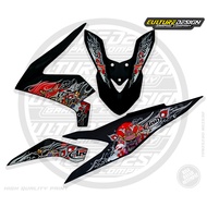 TRANSPARENT STRIPING BEAT OLDdeluxe WITH JAPANESE ARAI MOTIF NEW VIRAL MOTORCYCLE STICKERELEGAN