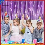 [Spot Goods]3Pcs Rain Curtain 1 x 2.5m Sparkling Foil Fringe Backdrop Set Tassel Background Curtains
