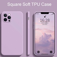 Original Square Liquid Silicone Phone Case For OPPO A5 A9 2020 A91 Reno 5 4 3 2 2F Thin Soft Cover Candy Case