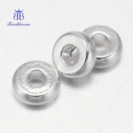 100pcs Flat Round Brass Spacer Beads Sier color 4x1.5mm Hole: 1.5mm