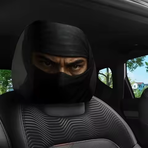 Ninja Style Print Car Headrest Covers, Car Seat Decor, Elastic Snug Fit & Easy To Install Headrest C