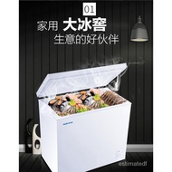 mini fridge Ox Horizontal Refrigerator Mini Fridge Household Cabinet Freezer Small Fresh-Keeping Frozen Dual-Use Freezer