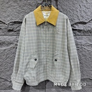 1: 1 Original Label AAA+Corduroy Lapel Check Check Check Zipper Jacket Unisex