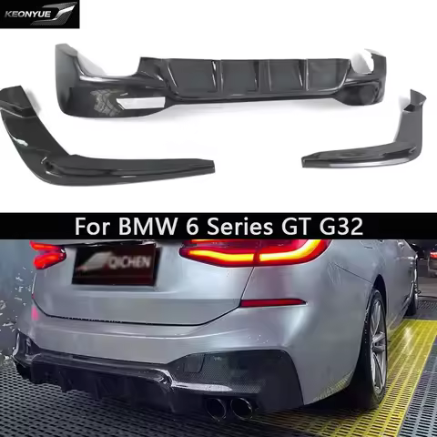 Carbon Fiber Back lip Car Rear Bumper For BMW 6 Series GT G32 630 640 6GT Diffuser Splitters Spoiler