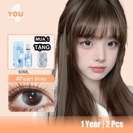 4YOU Contact Lens 0 Grade Grey Color Natural Lens 1 Year 14.2mm 1 Pair