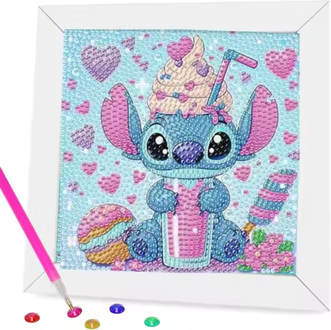 Children's stitch Diamond Painting 5D Animal Art Mini Set DIY Cute Cartoon Big Gem Painting Set Crys