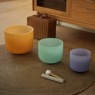 Hye-eun 3pcs 8-12inch Crystal Singing Bowl Set,432hz/440hz Sound Bowls Meditation Set for Yoga Heali