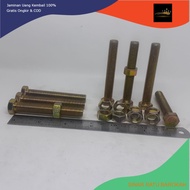 RATU YELLOW NUT BOLT M10X70 / BMK M10X70 / BOLT M10X70 YELLOW BMK M10