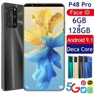 Smart Phone P48pro 6 128GB Face/Fingerprint ID 5.8inch Android Sale Mobile Cellphone Mobiles Gadgets