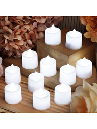 4/24入組溫暖白色無火led蠟燭燈,1.7英寸夜光裝飾環境燈,適用於派對求婚