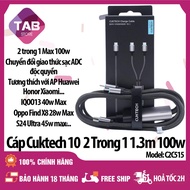 Cáp Cuktech 10 2 Trong 1 1.3M 100w Chuyển Đổi Giao Thức Sạc ADC C2C515 - Bảo Hành 18 Tháng