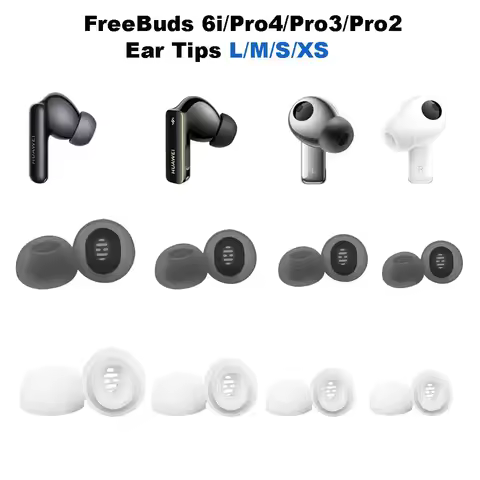 2Pairs Silicone Ear Tips for Huawei FreeBuds 6i / FreeBuds Pro 4 / Pro3 / Pro2 Earphone Eartips Earb