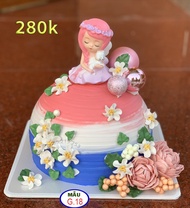 Bánh sinh nhật giả cực đẹp  bánh kem cầu 3 màu công chúa  G18