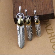 จี้ห้อยคอรูปเปลือกหอยสีทอง Goros สะพานสูงเงอะงะเครื่องประดับเงินทำมือ goros ขนนกเงินแท้925สำหรับทั้ง