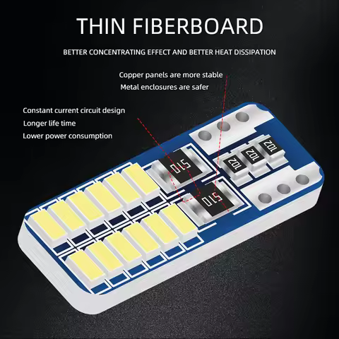 2/6/10/20PCS T10 W5W LED Car Interior Light T10 24 SMD 3014 Chip Warm White Ice Blue Clearance Lamp 