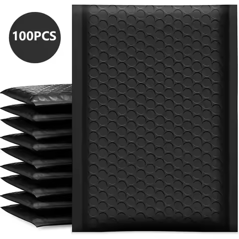 100 Pcs Black Delivery Package Packaging Small Business Supplies Envelopes Shipping Packages Bubble 