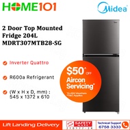 Midea 2 Door Top Mounted Fridge 204L MDRT307MTB28-SG