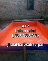 terpal kolam ikan kotak type A12 ukuran ( 300x200x50) bahan 100% korea original