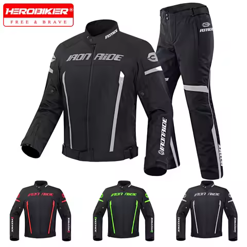 Motorcycle Riding Jacket Waterproof Warm Reflective Off-road Motorcycle Riding Jacket Riding Pants M