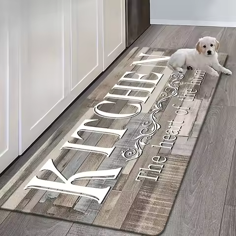 Square Kitchen Mat Soft Fuzzy Flannel Rug Non Slip Super Absorbent Floor Mat for Bathroom Toilet Doo