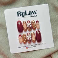 [ BYLAW.NAILS ] PREMIUM FAKE NAILS | PRESS ON NAILS | False Nails | 3D Golden Fake Nails