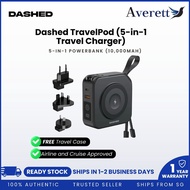 Dashed TravelPod 5-in-1 Travel Power Bank 10,000 mAh Worldwide Charger Wireless Airline Approved