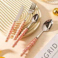 Ceramic Pearl Handle Knife Fork Spoon Little Fairy High-value Eating Soup Spoon Spoon Western Food S