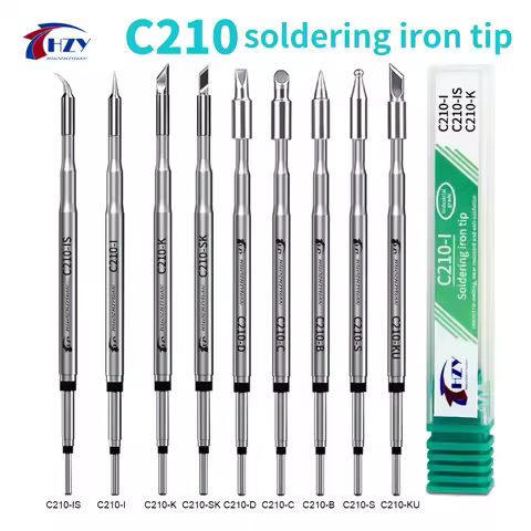 HZY C210 Series Soldering Iron Tips C210-K/SK/I/IS/D/C/B/S/KU Welding Iron Head for JBC Sugon T26 T2