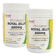 [USA]_Hi Well Premium New Zealand Bee Royal Jelly 600mg with Natural Vitamin E 300 Soft Gels Immune