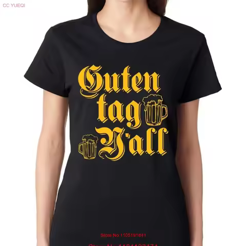 GUTEN TAG YALL Beer Mug prost German Oktoberfest Party Women's Crew neck T Shirt vintage Washed Soft