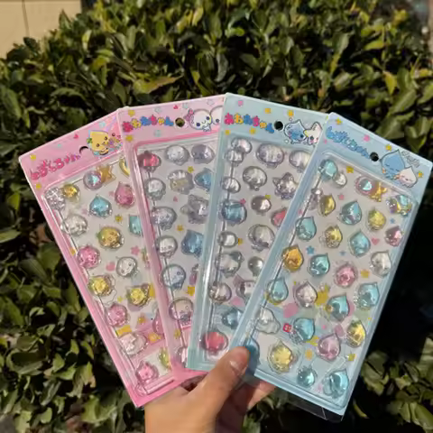 Kawaii Water Drop Awawa-Chan 3D Crystal Relief Stickers Creative Cartoon Hand Account Phone Case Dec